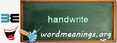 WordMeaning blackboard for handwrite